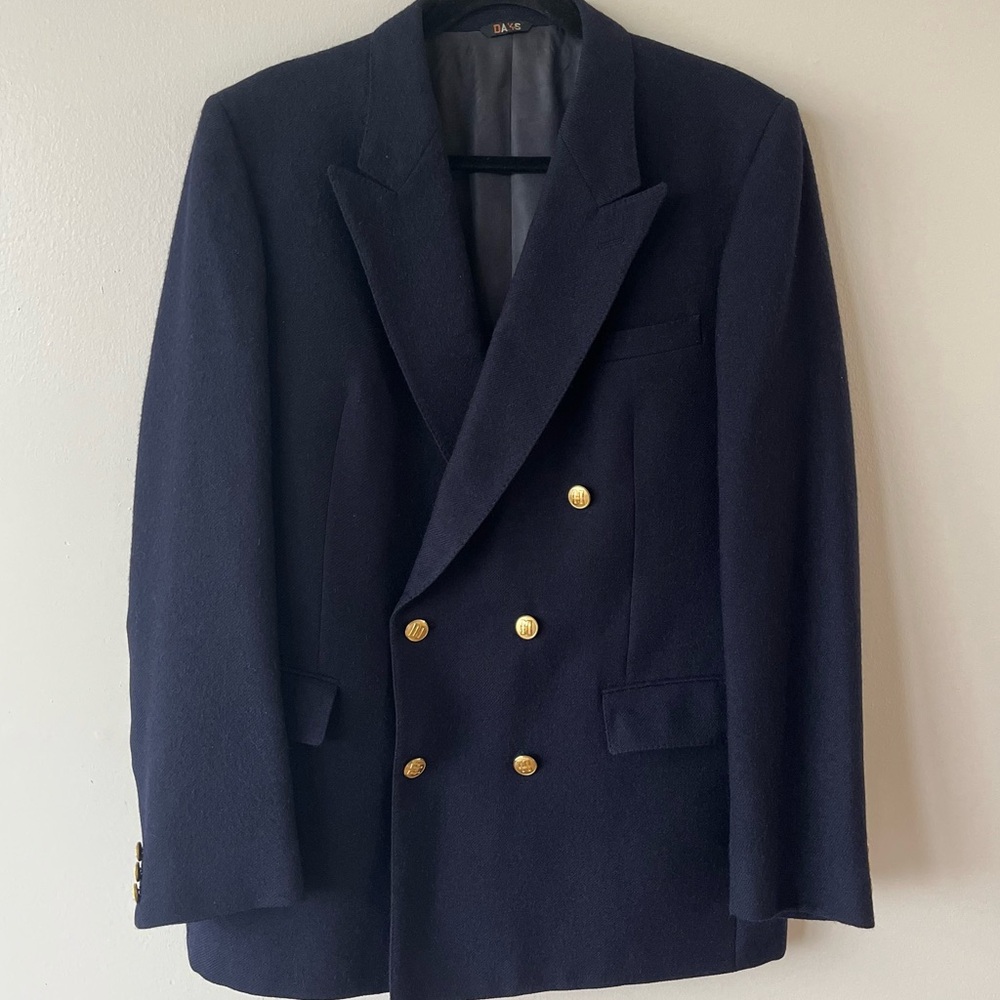 Vintage Navy Blue Alpaca Blazer (Daks)
